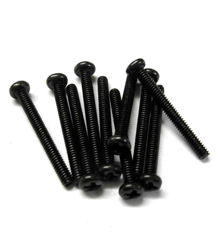 TM218 M2 x 18mm 2 x 18 Black Cross Pan Head Recessed Screw x 10 Metric Thread