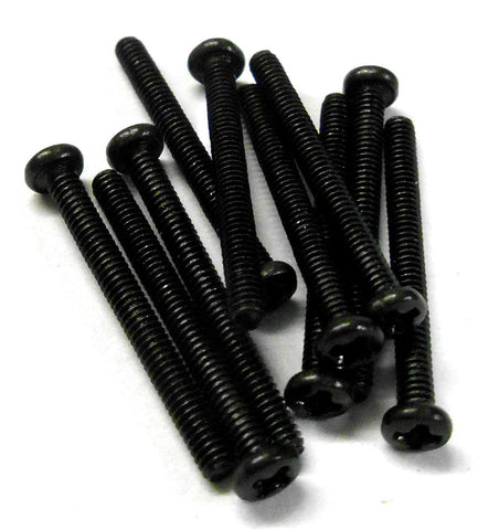 TM220 M2 x 20mm 2 x 20 Black Cross Pan Head Recessed Screw x 10 Metric Thread