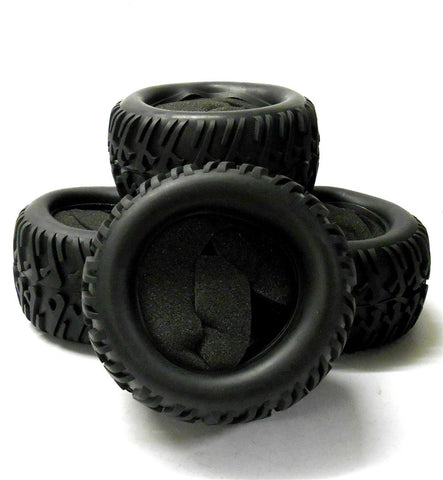 TY-001 1/10 Scale Off Road Monster Truck Tyre Tire Black x 4 115mm x 55mm V1
