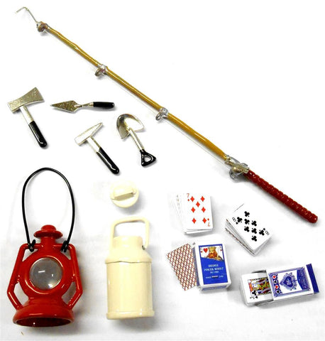 YA-0364 1/10 RC Rock Crawler Camping Truck Truggy Light Fishing Rod Playing Card