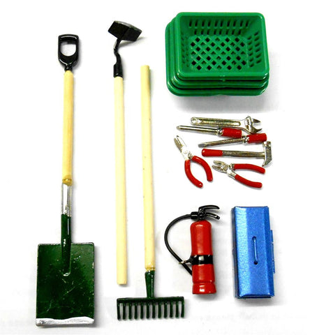 YA-0367 1/10 RC Truck Car Accessories Rake Tool Box Shovel Fire Extinguisher