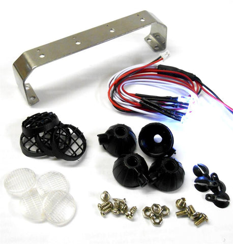 YA-0369 1/10 Monster Truck Universal Light Kit w/ 4 White LED Alloy Mount Set