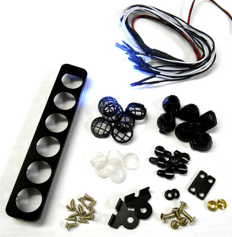 YA-0384 1/10 RC Rock Crawler Monster Truck Body Roof 6 White LED Light Kit Set