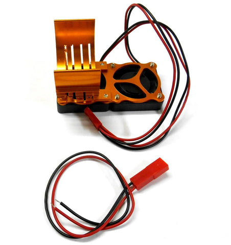 YA-0408OR Alloy 540 Motor Heat Sink Heatsink with Cooling Twin Fan Orange JST