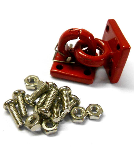 YA-0462 1/10 RC Rock Crawler Heavy Duty Four Bolt Lunette Ring Tow Toe Hook Red