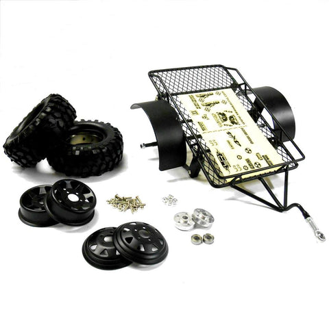YA-0405 1/10 RC Metal Leaf Spring Hitch Mount Trailer For Rock Crawler