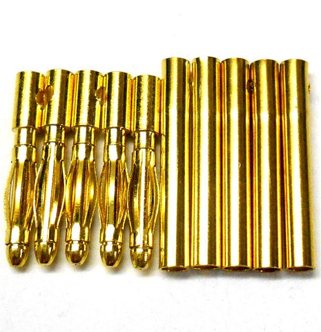 C0202x5 RC Connector 2mm 2.0mm Gold Plated Male and Female Bullet Banana x 5 Set