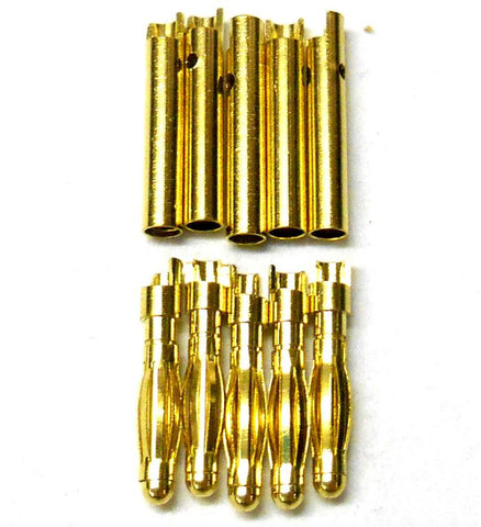 C0205x5 RC Connector 2mm 2.0mm Gold Plated Male and Female Bullet Banana x 5 Set