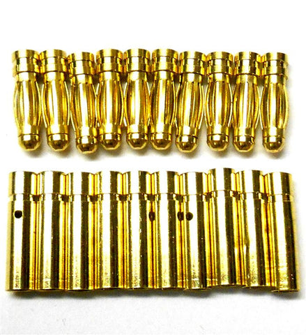 C0301x10 RC Connector 3mm Gold Plated Male and Female Bullet Banana x 10 Set