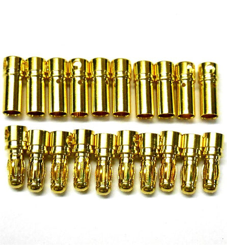 C0352x10 RC Connector 3.5mm Gold Plated Male and Female Bullet Banana x 10 Set