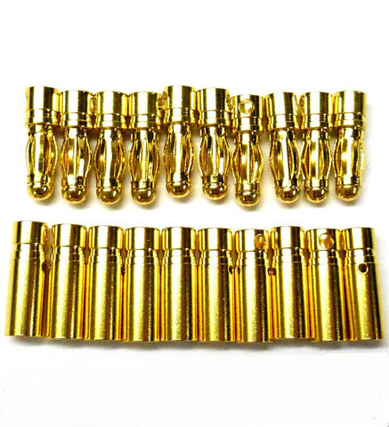 C0401x10 RC Connector 4mm Gold Plated Male and Female Bullet Banana x10 Set