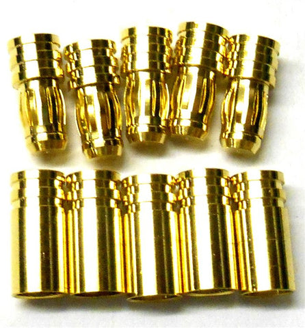 C0501x5 RC Connector 5mm 5.0mm Gold Plated Male and Female Bullet Banana x 5 Set