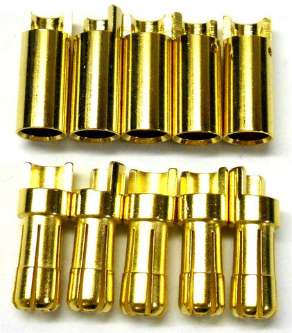 C0552x5 RC Connector 5.5mm Gold Plated Male and Female Bullet Banana x 5 Set