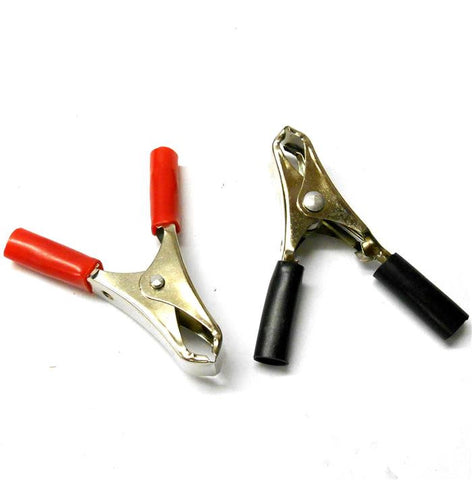 C1405 Aligator Crocodile Clips Clamp Black and Red Pair 55mm x 1