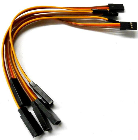C2002A-3x5 15cm 22AWG 22 AWG RC JR Servo Straight Extension Wire 150mm x 5