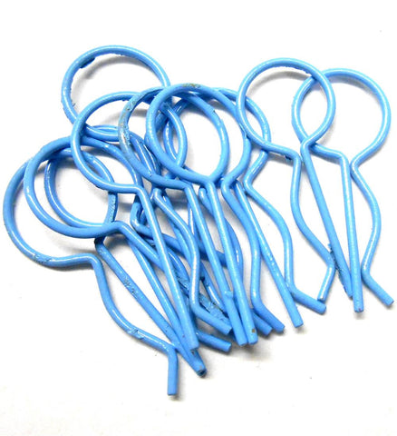 L11028 1/10 Scale Body Shell Cover Post Clips Large Loop x 10 Light Blue 29mm