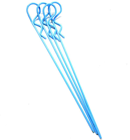 L11031 1/5 Body Shell Cover Post Clips Large Long Loop x 4 Light Blue 100mm