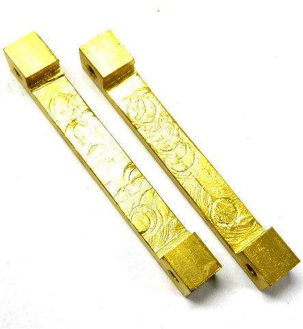 L11070 1/10 1/8 Scale Alloy Support Block Bridge x 2 M3 3mm Threaded Yellow 62mm