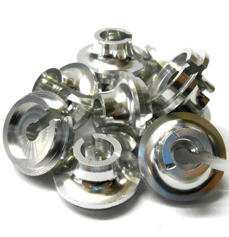 L4256 1/10 Shock Absorber Damper Bottom Pedastol Spring Cap Holder x 10 Silver