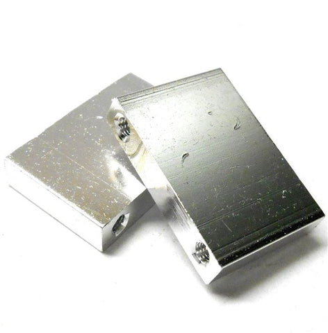 L4260 1/8 Scale Engine Mount Blocks x 2 Silver Alloy 3mm . 21 + 21mm