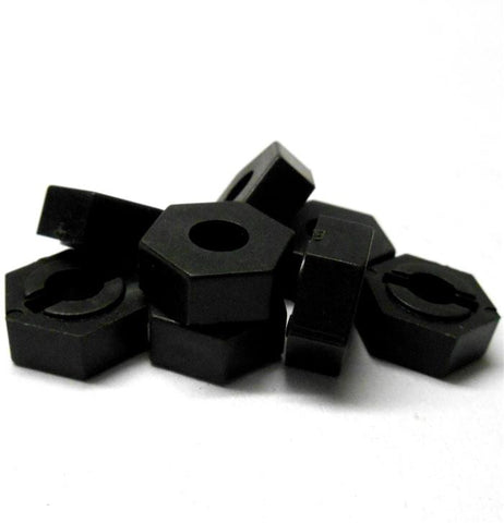 L4263 1/10 Scale RC Plastic M12 12mm Wheel Hex Hubs x 8 Black 5. 5mm Wide