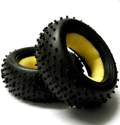 L6250 1/10 Scale Nitro RC Buggy Off Road Tyres Tire Kyosho x2 Front Stud