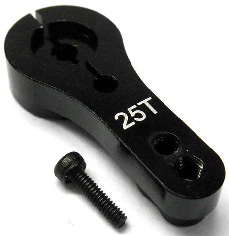 N10043BK 1/10 1/8 Scale RC Steering Servo Horn Arm 25 Teeth Tooth 25T Black