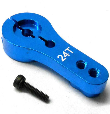 N10045 1/10 1/8 Scale RC Steering Servo Horn Arm 24 Teeth Tooth 24T Blue x 1