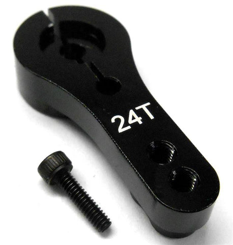 N10045 1/10 1/8 Scale RC Steering Servo Horn Arm 24 Teeth Tooth 24T Black x 1
