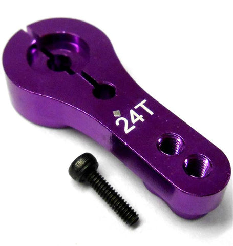 N10045 1/10 1/8 Scale RC Steering Servo Horn Arm 24 Teeth Tooth 24T Purple x 1