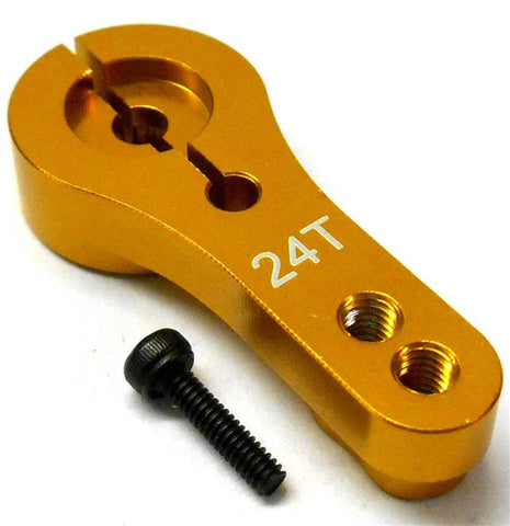 N10045 1/10 1/8 Scale RC Steering Servo Horn Arm 24 Teeth Tooth 24T Yellow x 1