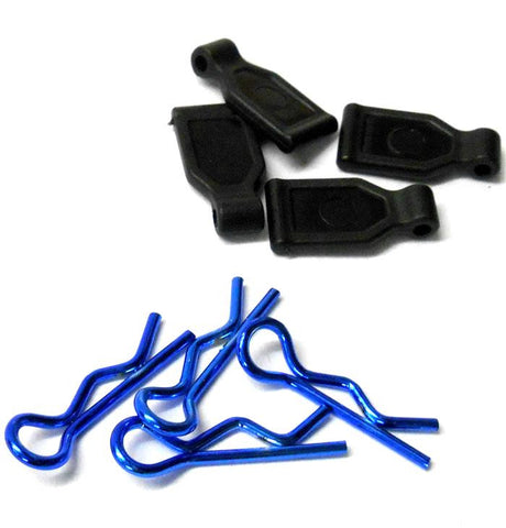SGF-1B 1/16 1/10 Small Navy Blue Body Clips R Pin x 4 + Grips
