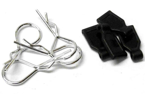 SGF-2S 1/16 1/10 Medium Silver Body Clips x 4 31mm RC + Grips