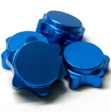 T10052 1/8 RC M17 17mm Alloy Wheel Nut Caps Light Blue x 4 M12 12mm Thread
