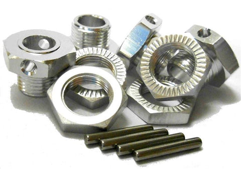 T10067 1/8 RC Buggy M17 17mm Alloy Wheel Hubs Adapter Nut Pin Silver x 4