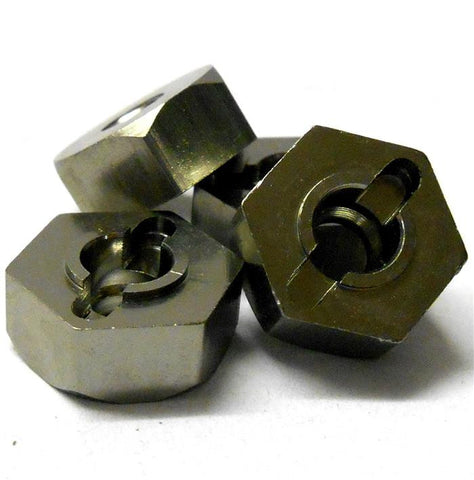 T10069 1/10 Aluminium Alloy Pin Drive Wheel Hex Hub 12mm M12 Titanium Colour x 4