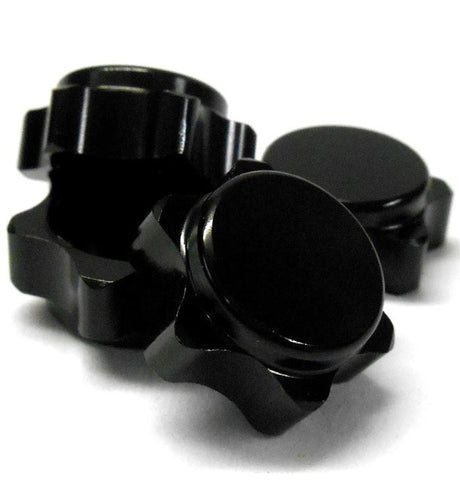 T10088 1/8 RC Buggy M17 17mm Alloy Wheel Nut Caps Black x 4 M12 12mm Thread