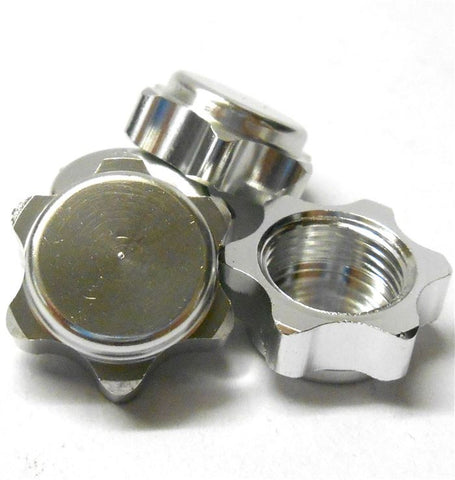 T10089 1/8 RC Buggy M17 17mm Alloy Wheel Nut Caps Silver x 4 M12 12mm Thread