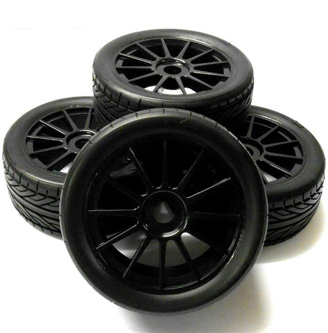 TC0807B 1/8 Scale Rally Buggy RC Wheels and On Road Tread Tyre 10 Spoke Black 4
