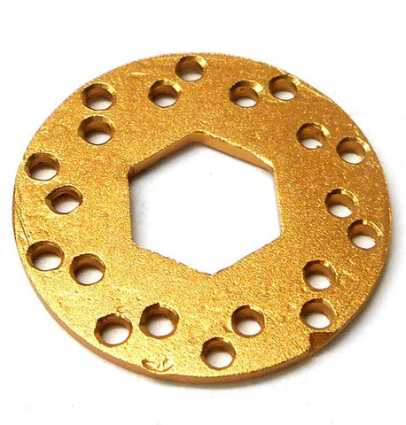 L133 RC Brake Disc Disk V2 x 1 14mm Center 1/10 Scale Light Brown Alloy