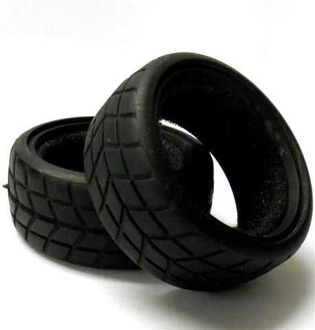 02116 1/10 Scale On Road RC Racing Car Tyres Tires Rubber 2 Black Diamond Tread
