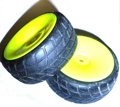 02117 1/10 On Road RC Wheels and Tyres x 2 Yellow Disc