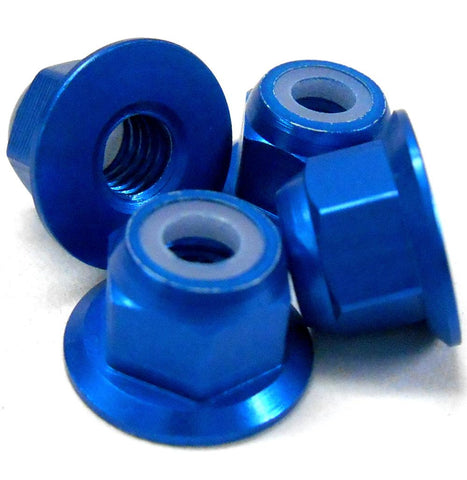 02190 122049 Alloy Aluminium Nylon Lock Nut M4 4mm HSP Upgrades Blue x 4