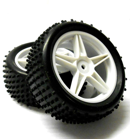 06010 1/10 Off Road RC Buggy Front Wheels / Tyre White