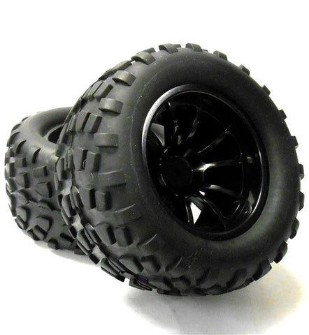 08071BK 1/10 Scale Off Road Monster Truck Tyre Wheel Rim Black HSP x 2 Plastic