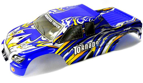 08305 1/8 Scale RC Nitro Monster Truck Body Shell Cover Navy Blue Flame Cut