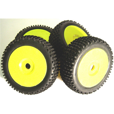 B7034Y RC Nitro Buggy 1/8 Off Road Wheels and Tyre 17mm Yellow 4