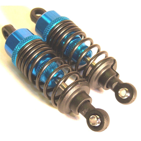 A112001 1/10 Scale On Road Car RC Shock Absorbers Dampers x 2 Blue Alloy 60mm