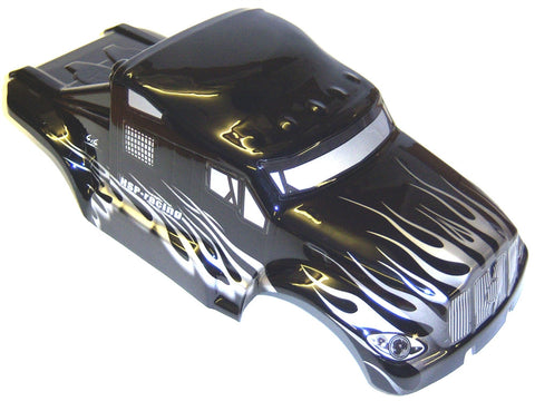 88035 RC 1/10 Scale Monster Truck Body Shell Cover HSP Black V5 Cut Narrow
