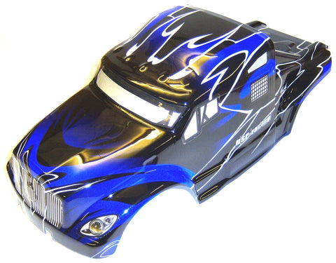 88034 RC 1/10 Scale Monster Truck Body Shell Cover HSP Blue V4 Cut Narrow